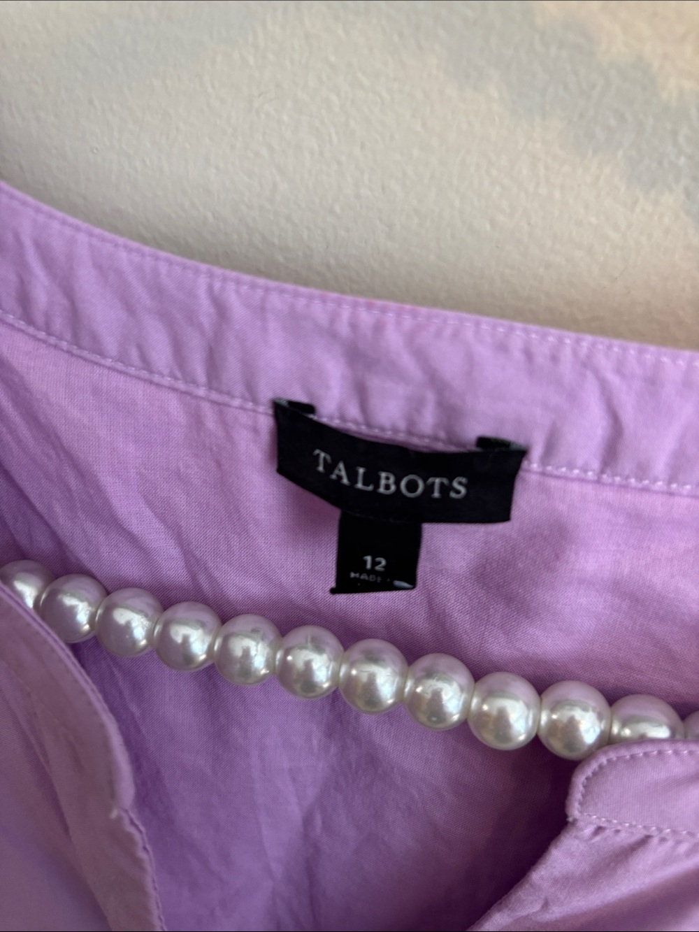 Talbots Lavender Eyelet Button-Front Midi Dress size 12 - Picture 5 of 7